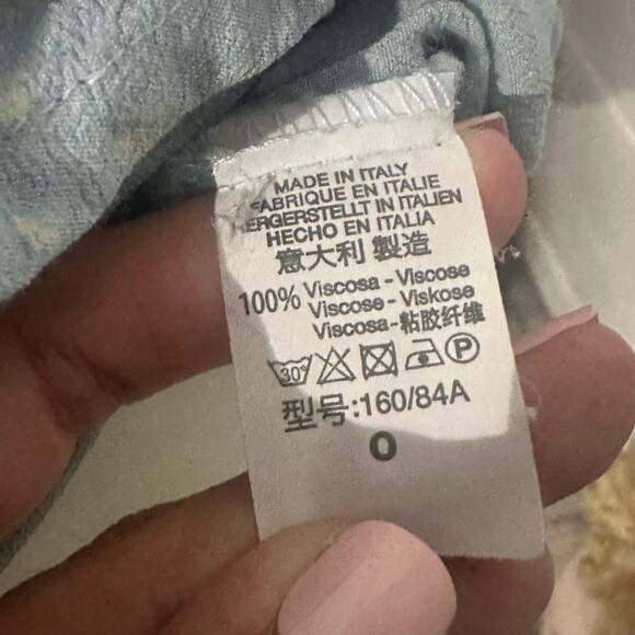 Brandy Melville Pale Blue Wrap Dress Size 0 Tiny Flowers - Picture 6 of 7